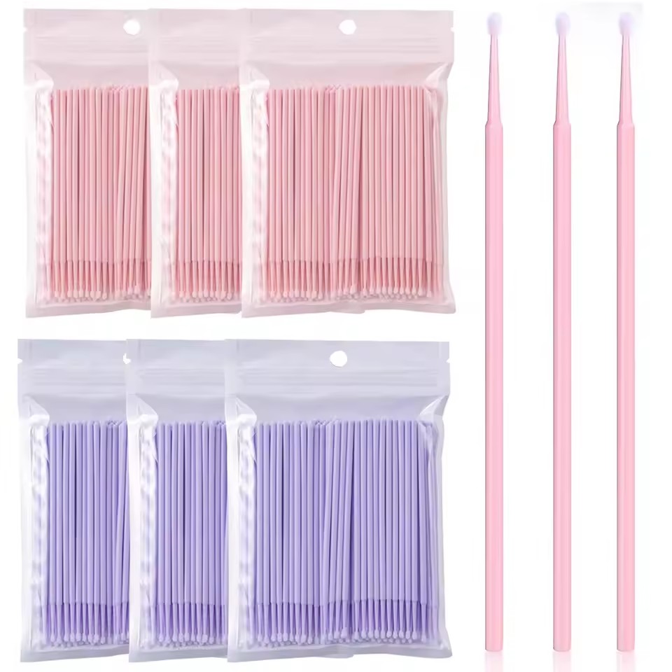 Eyelash Extension Glue - 100pcs/Pack Bendable Micro Brushes Disposable Microbrush