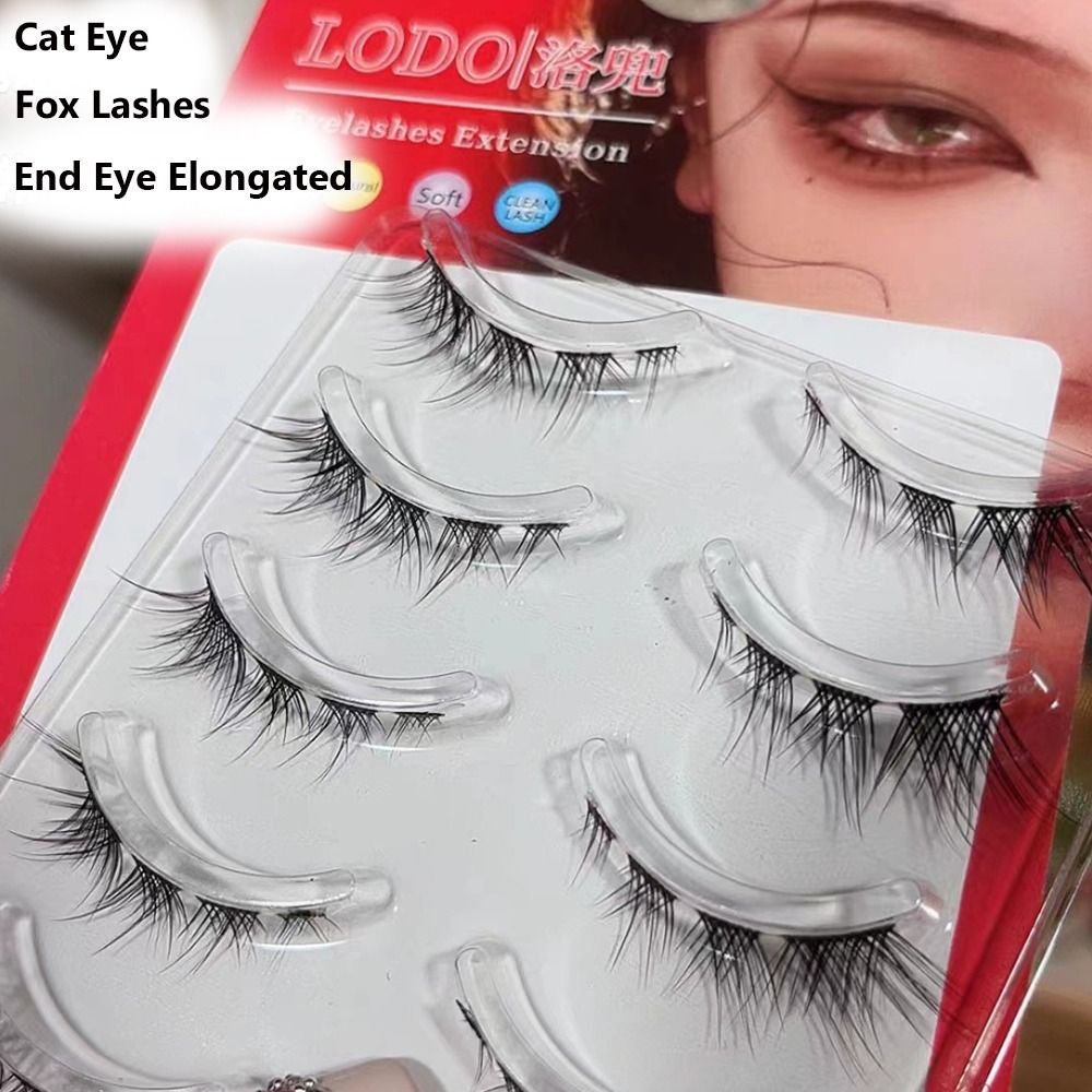 Eyelash Extension Volume Cat Eye - 5Pairs 3D Mink Cat Eye Lashes
