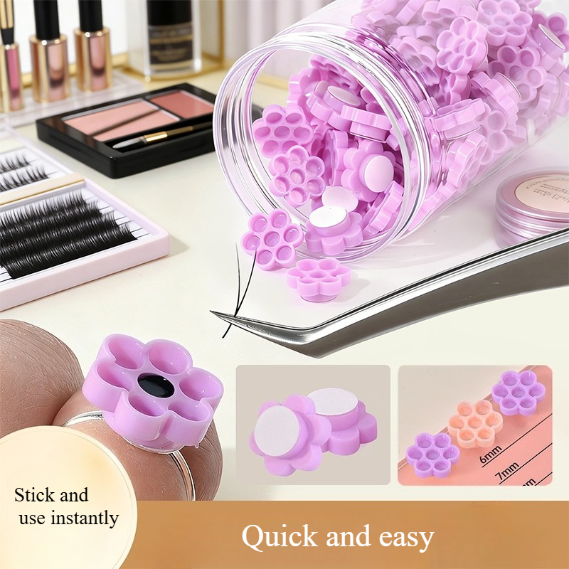 Lash Adhesive Glue - 120pcs Eyelash Extension Glue Holder Honeycomb