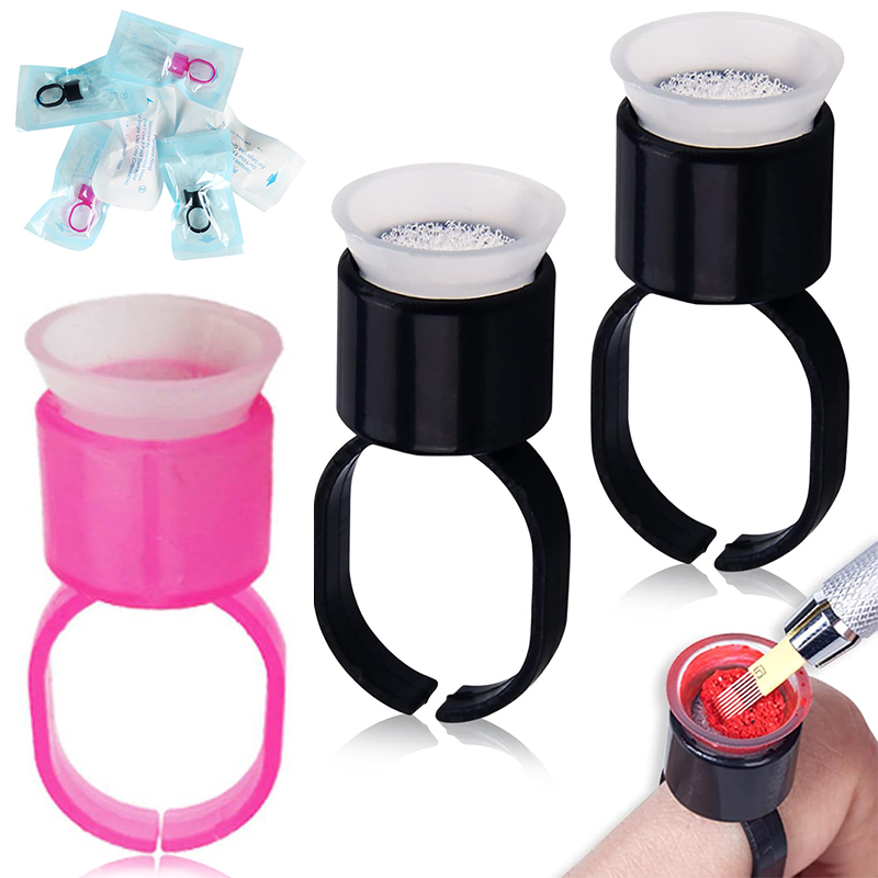 50/100PCS Tattoo Ink Ring Cups - Eyelash Extension Permanent review and price
