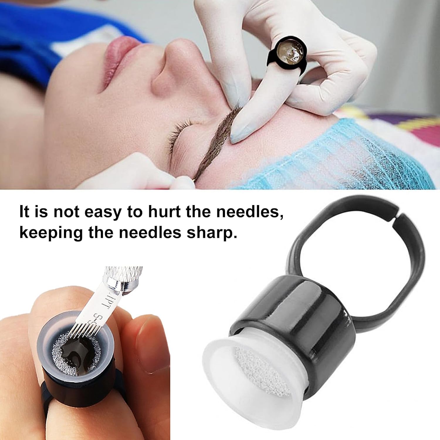 50/100PCS Tattoo Ink Ring Cups - Eyelash Extension Permanent review and price