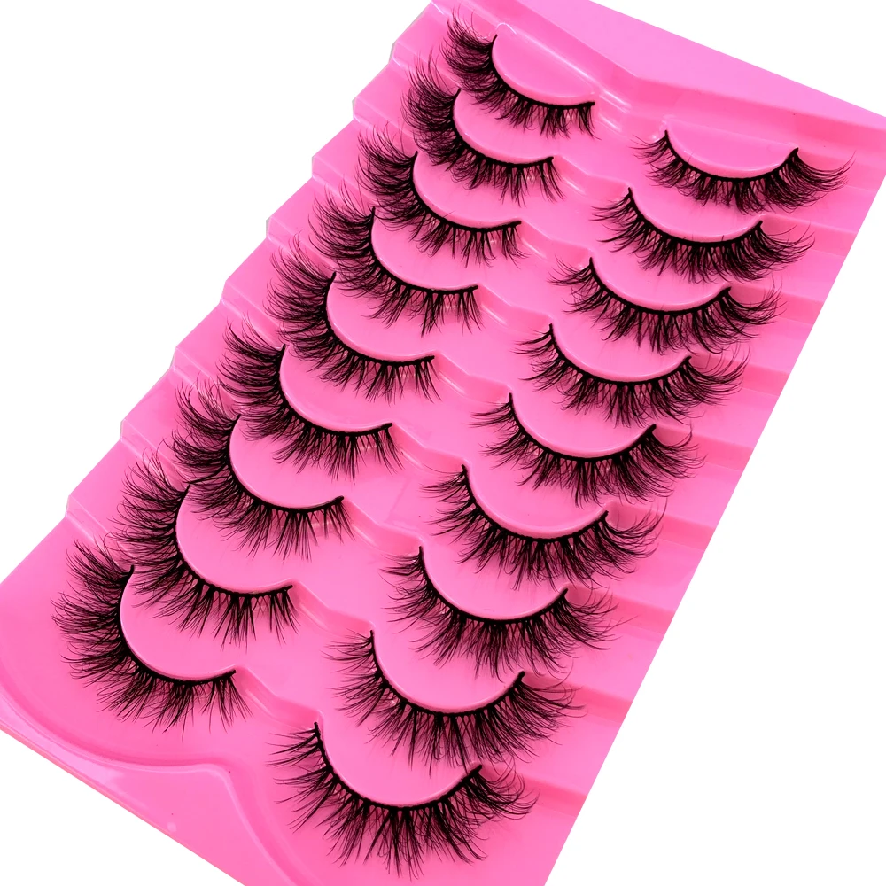 AMSDCN 9 Pairs Mink Lashes Flu - Eyelash Extension Volume Cat Eye review and price