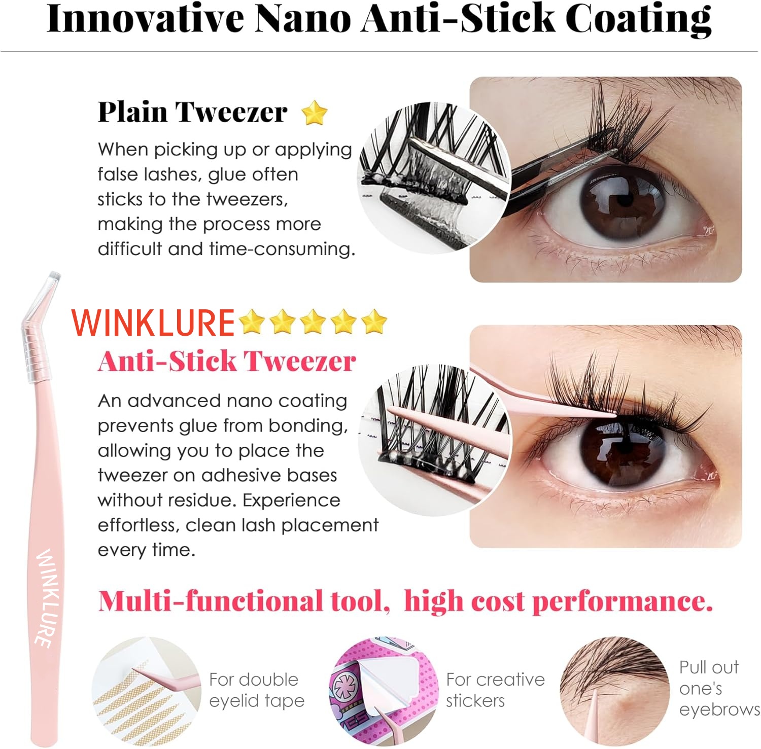 WINKLURE Self-Adhesive False E - Eyelash Extension Volume Cat Eye review and price
